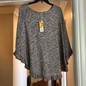 C&C Gray Poncho Top